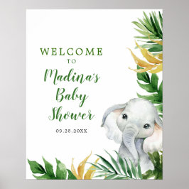 Tropical Elephant Boy Baby Shower Einladung Poster
