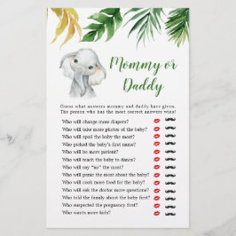 Tropical Elephant Boy Baby Shower Mommy oder Daddy