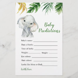 Tropical Elephant Boy Shower Baby Predicence