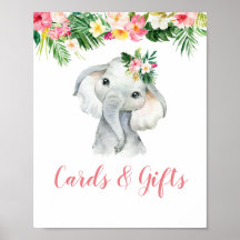 Tropical Elephant Girl Showkarten & Geschenke