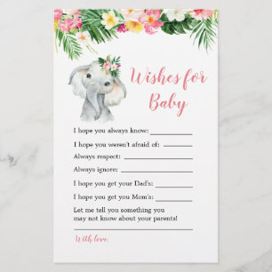 Tropical Elephant Girl Showwwings for Baby