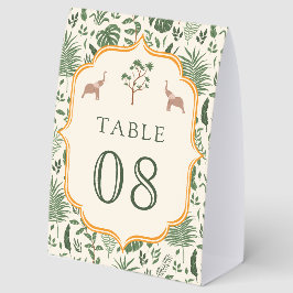 Tropical Elephant Indian Wedding Table Number Tischaufsteller