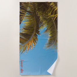 "Tropical Escape Beach Handtuch - Palm Tree Blätte