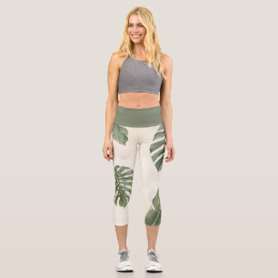 Tropical Escape Muster Luxus-Yoga Capri Leggings