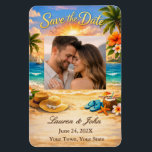 Tropical Eternity Photo Save Date Wedding Magnet<br><div class="desc">Tropical Eternity invites couples to announce their special day with a burst of island charm. This customizable template features “Save the Date” elegantly scripted at the top, a large central photo space for showcasing the couple’s favorite moment, and ample room below for personalized wording. The design is infused with lush...</div>