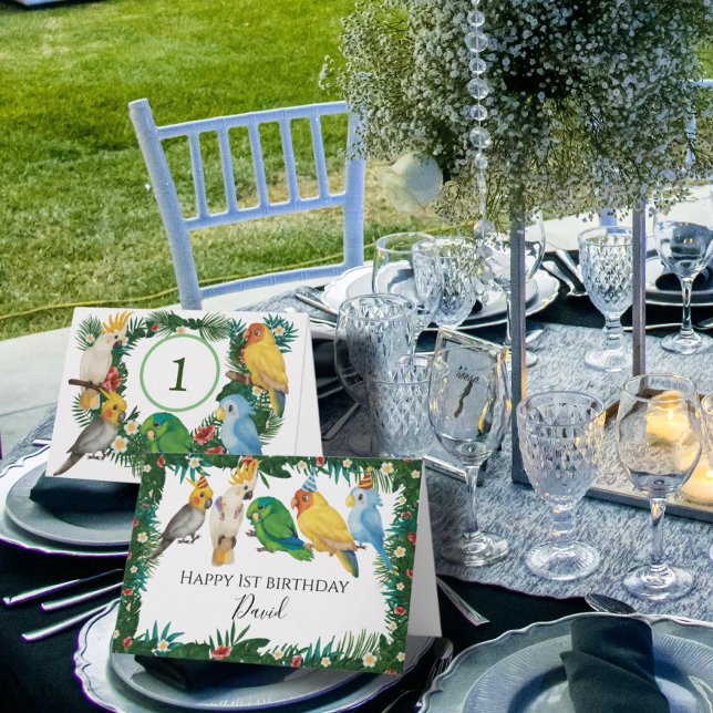 Tropical Exotic Baby liebevolle Papageien glücklic Karte (Von Creator hochgeladen)