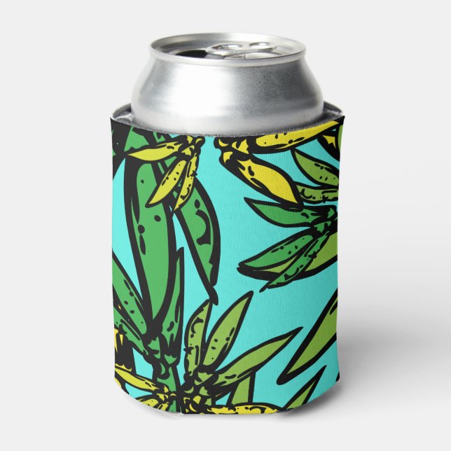 Tropical Exotic Stilvolle Pflanze Muster Dosenkühler (Kanne Vorderseite)
