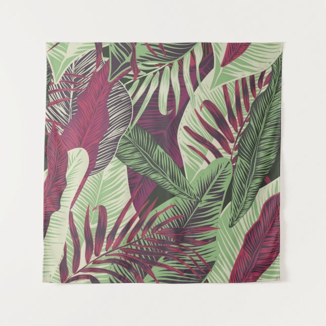 Tropical Exotic: Trendy Green Seamless Wandteppich (Vorderseite)