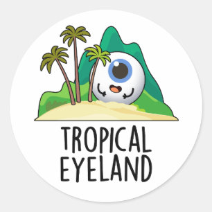 Tropical Eye-land Lustiger Inselwitz  Runder Aufkleber