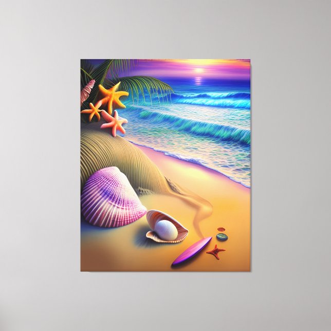 Tropical Fantasy Beach Sunset Leinwanddruck (Vorderseite)