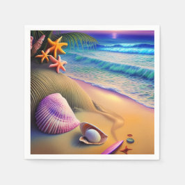 Tropical Fantasy Beach Sunset Serviette