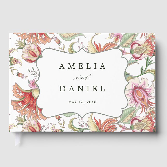 Tropical Fantasy Boho Floral Wedding Gästebuch (Vorderseite)