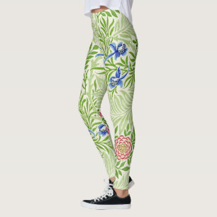 Tropical Ferns and Blume William Morris Pattern Leggings