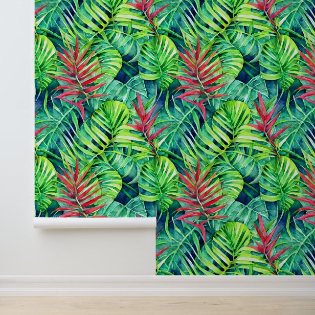 Tropical feuillage monstère feuille jungle mur mot (Application)