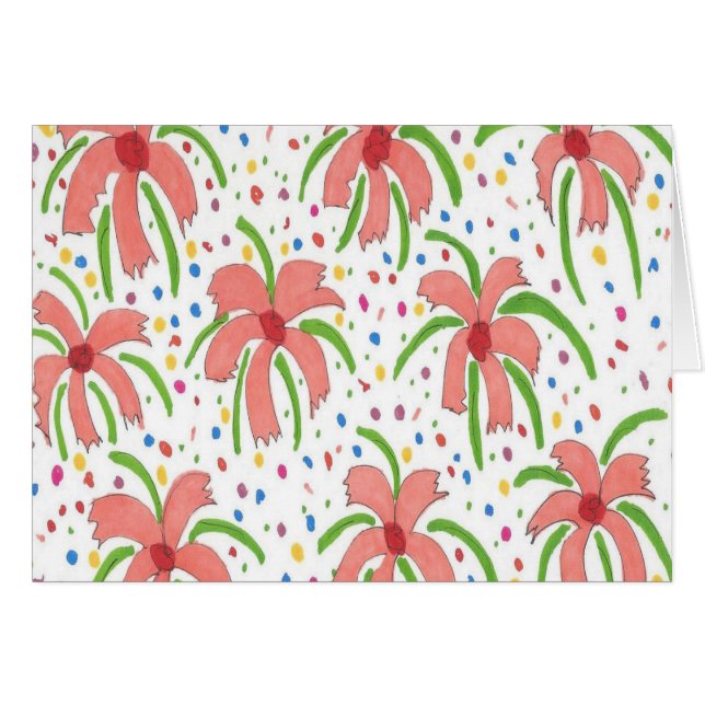 Tropical Fiesta Blume Grußkarte (Vorderseite (Horizontal))