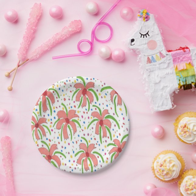 Tropical Fiesta Blume Pappteller (Party)