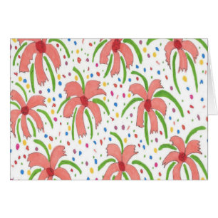Tropical Fiesta Flowers Greeting Card