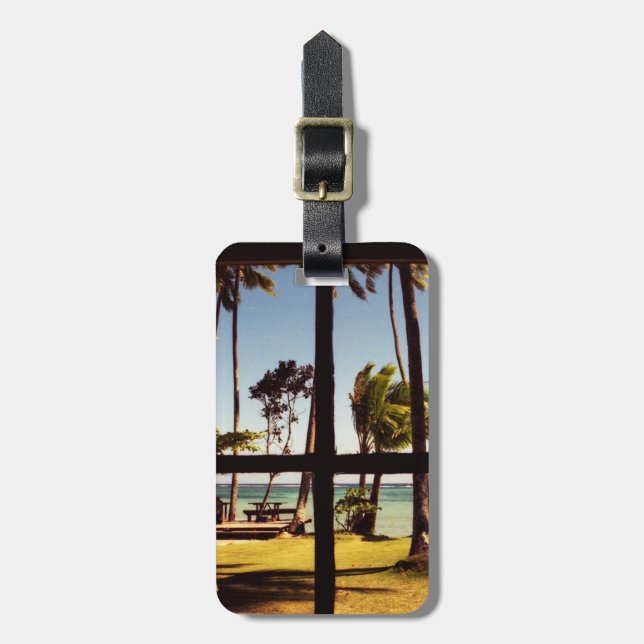 Tropical Fiji Beach Scene cd ltcnm Gepäckanhänger (Vorderseite vertikal)