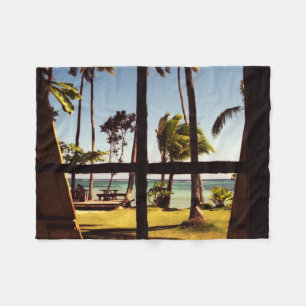 Tropical Fiji Beach Scene fbcn Fleecedecke