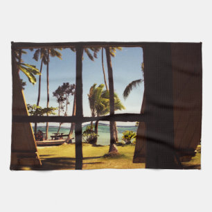 Tropical Fiji Beach Scene ktcnm Geschirrtuch