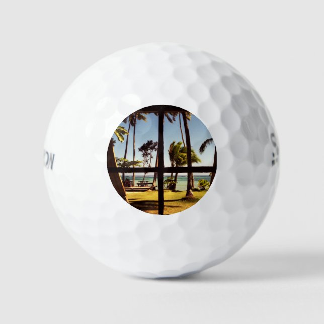 Tropical Fiji Beach Scene ssf gbcnm Golfball (Vorderseite)