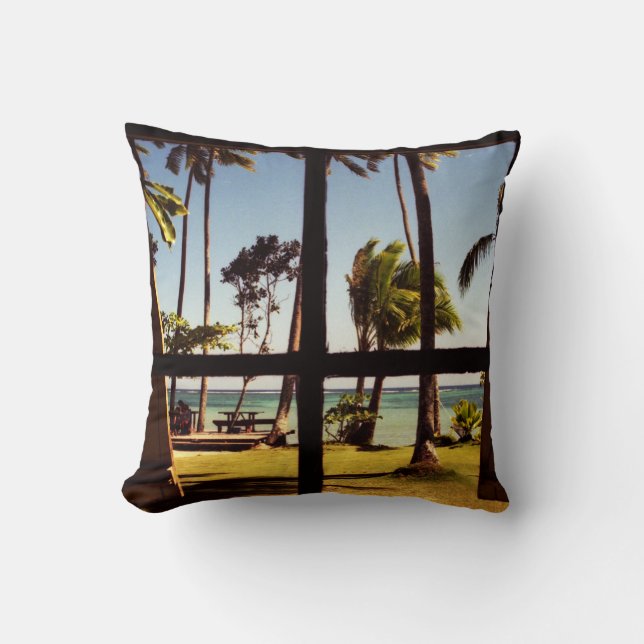 Tropical Fiji Beach Scene tpcna Kissen (Vorderseite)