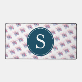 Tropical Fish Blue Monogram Dorm Decke Schreibtischunterlage