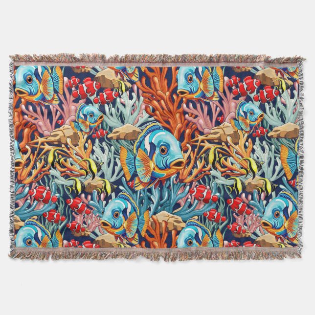 Tropical Fish Colorful Summer Vibes Decke (Vorderseite)