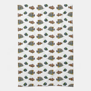 Tropical Fish Frenzy Küchenhandtuch (Farbe wählen) Handtuch