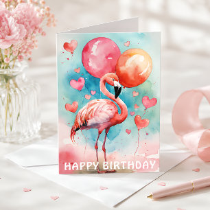 Tropical Flamingo Alles Gute zum Geburtstag Karte
