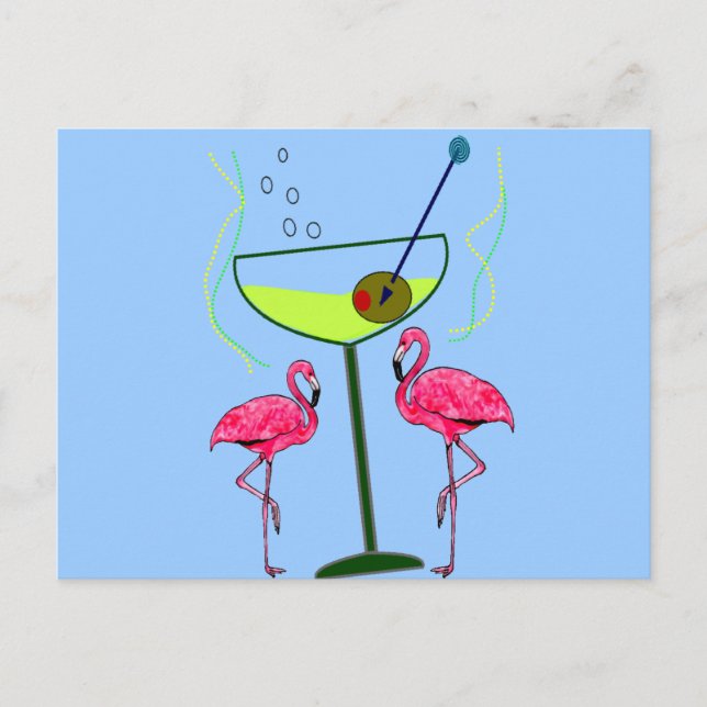 Tropical Flamingo Art Geschenke Postkarte (Vorderseite)