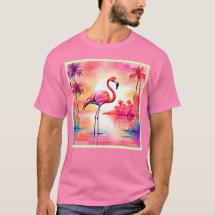 Tropical Flamingo Art T-Shirt