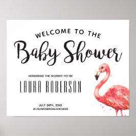 Tropical Flamingo Baby Dusche Begrüßungszeichen Poster
