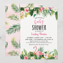 Tropical Flamingo Baby Shower Einladungskarte