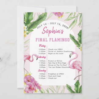 Tropical Flamingo Bachelorette Einladung