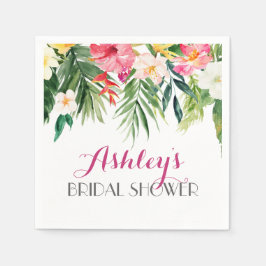 Tropical Flamingo Beautiful Floral Napkins gelb Serviette