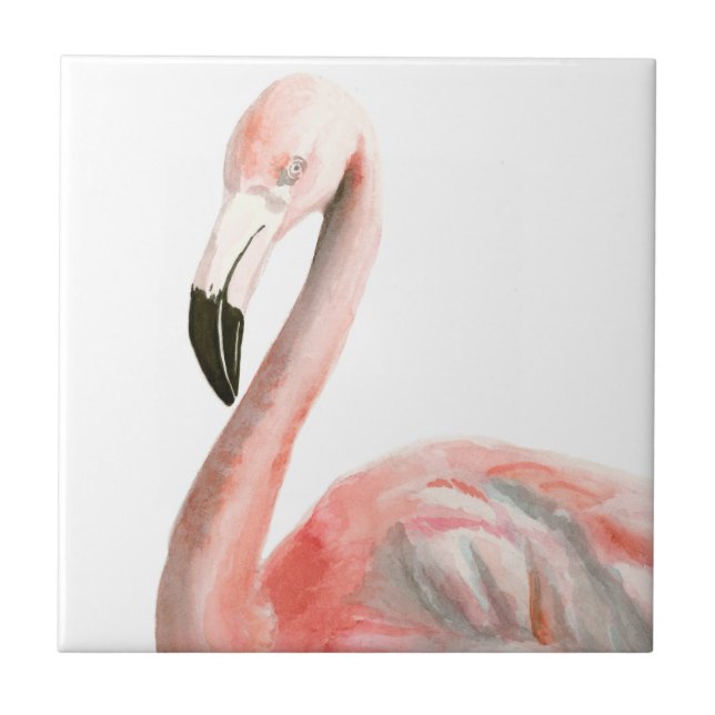 Tropical Flamingo Bird Fliese (Vorderseite)