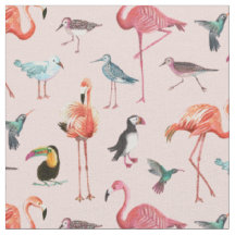 Tropical Flamingo Birds | Stoff