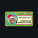 Tropical Flamingo Christmas Card Address Labels Adressaufkleber<br><div class="desc">Prüfen Sie Ihre Weihnachtskarten-Umschläge mit diesen coolen Tropical Flamingo Weihnachtskarten-Adresslisten. Großartig mit unseren Tropenkarten des Jahrgangs. Diese wurden speziell für die Kunden der Retro Weihnachtskartengesellschaft entwickelt. Passen Sie sie mit Ihrer eigenen Adresse und Informationen an. Schnelle Arbeit beim Versenden Ihrer Retro Weihnachtskarten!</div>