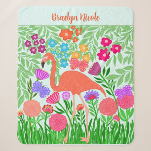 Tropical Flamingo Floral Butterfly Garden Sherpadecke