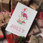 Tropical Flamingo Florida Beach Weihnachtsfeiertag Feiertagskarte<br><div class="desc">Niedliche Florida Weihnachtskarte mit rosa Weihnachtsflamingo "'Das ist die Saison zu sein fröhlich" Design. Angepasst mit Ihrer kurzen Nachricht und Ihren Namen. Diese Florida Beach Weihnachtskarte kehrt zu einem soliden rosa Design auf der Rückseite zurück.</div>