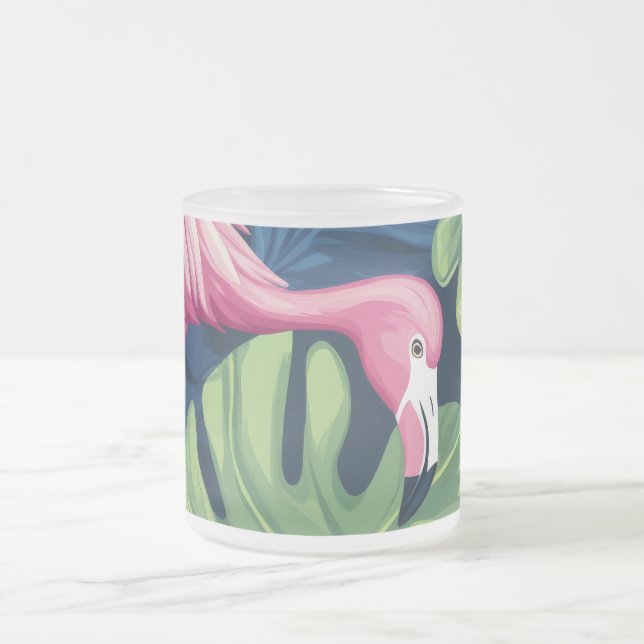Tropical Flamingo Glass Mattglastasse (Mittel)