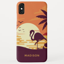 Tropical Flamingo individuelle Name Handy Fälle