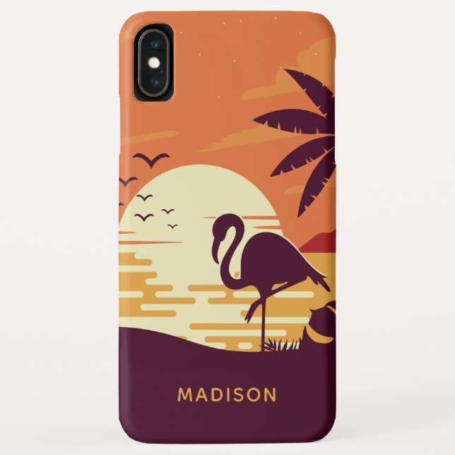 Tropical Flamingo individuelle Name Handy Fälle Case-Mate iPhone Hülle (Rückseite)