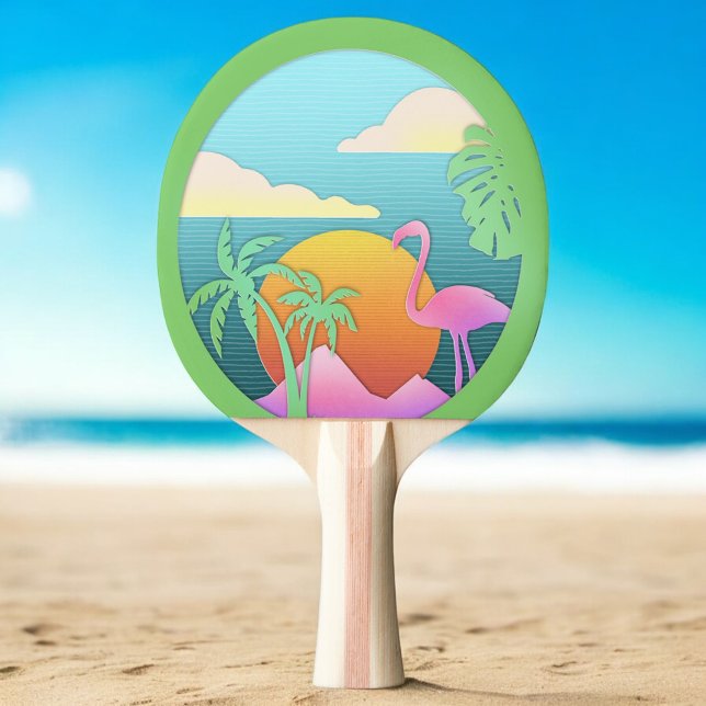 Tropical Flamingo Island Tischtennis Schläger (Von Creator hochgeladen)