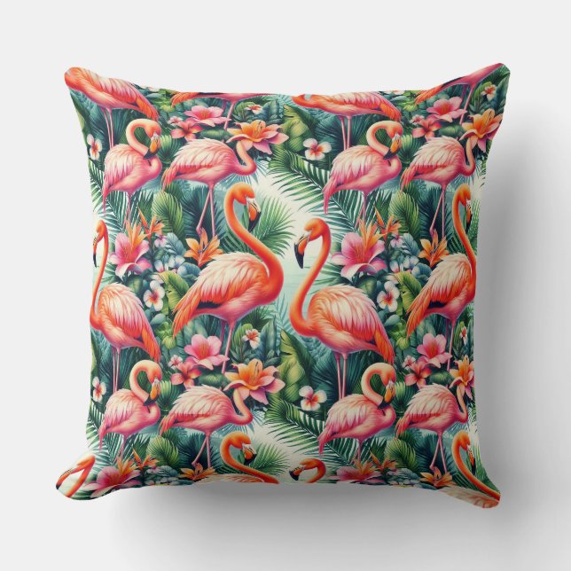 Tropical Flamingo Kissen (Vorderseite)