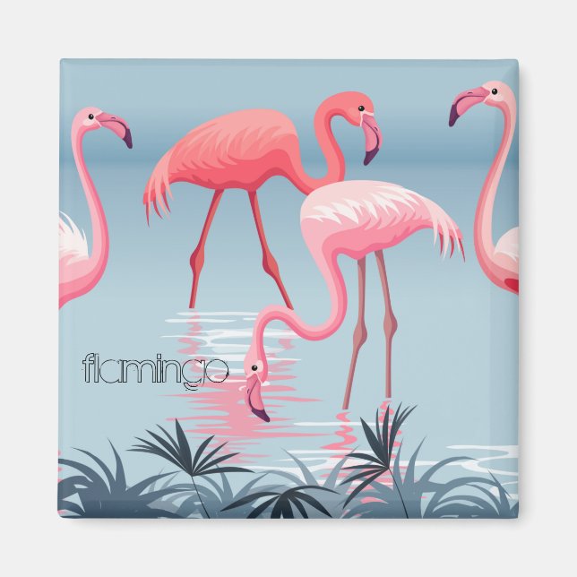 Tropical Flamingo Magnet (Vorne)