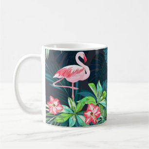 Tropical Flamingo: Muster der Blume im Sommer Kaffeetasse