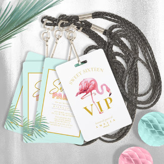 Tropical Flamingo Palms Sweet 16 ID922 Ausweis