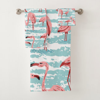 Tropical Flamingo Paradise Badhandtuch Set